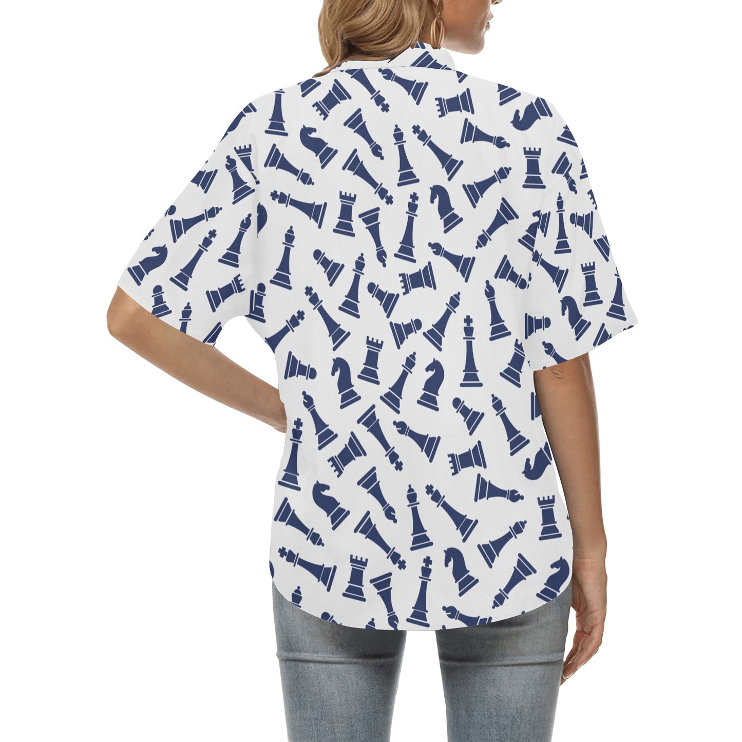 Chess Pattern Print Design 03 Women's Hawaiian Shirt