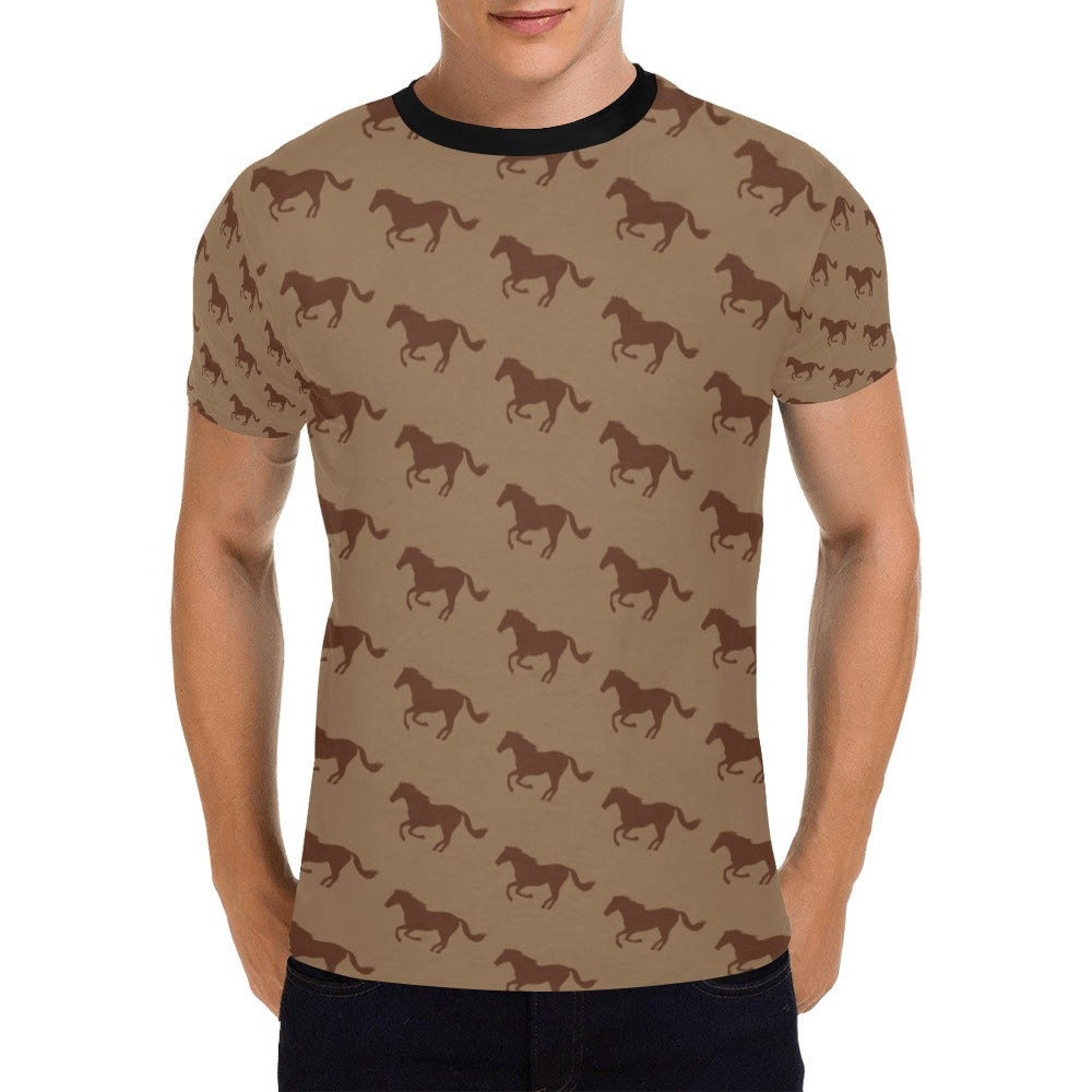 Horse Brown Print Design LKS307 Men's All Over Print T-shirt