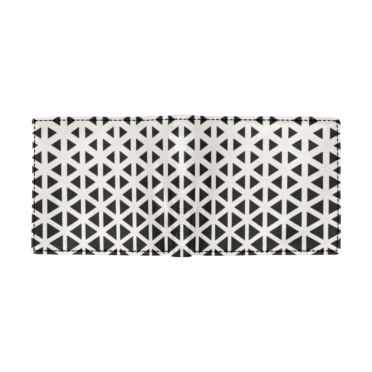 Geometric Black White Pattern Print Design 03 Men's ID Card Wallet