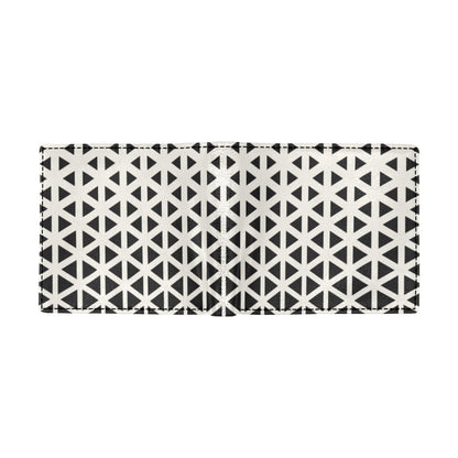 Geometric Black White Pattern Print Design 03 Men's ID Card Wallet