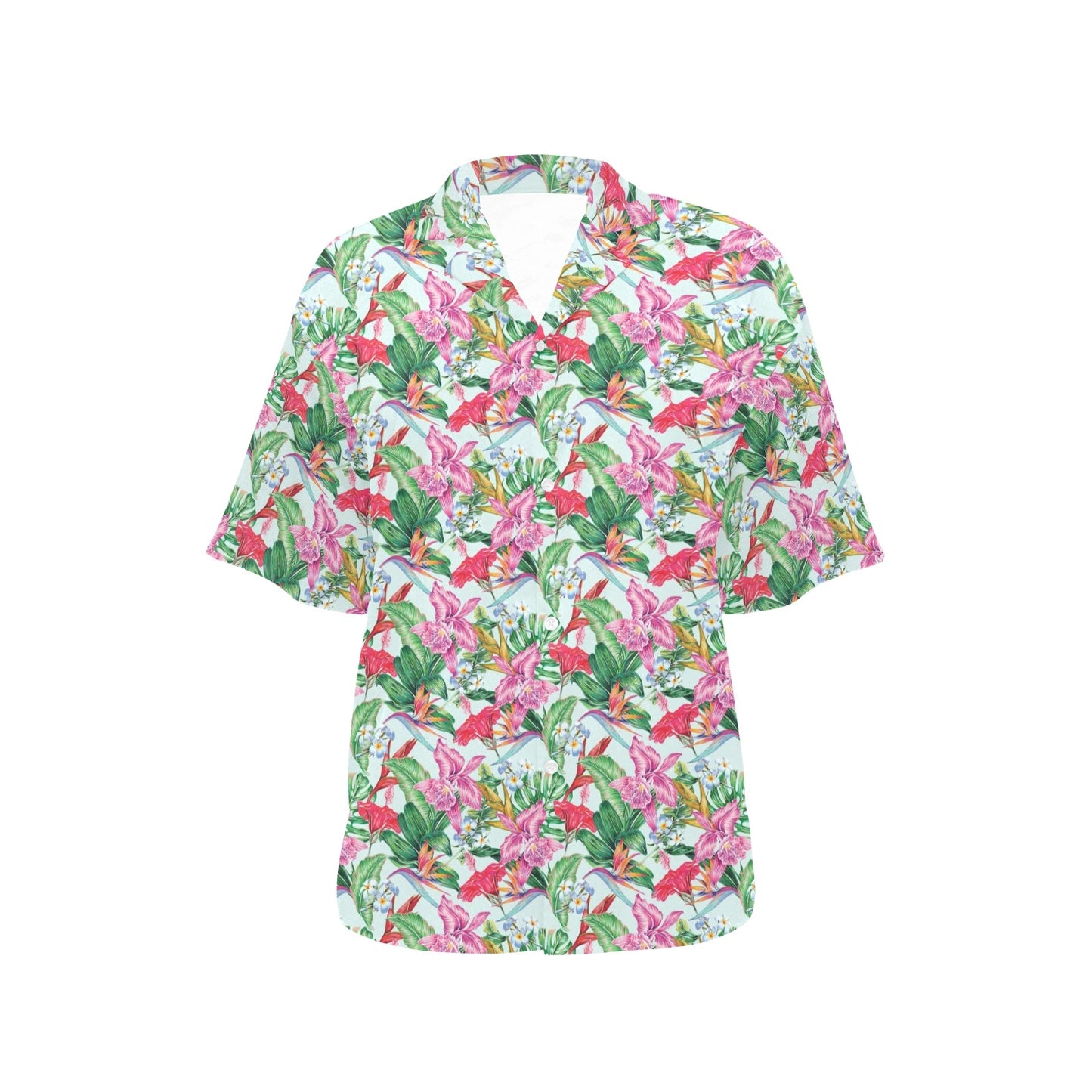 Tropical Flower Print Design LKS304 Women's Hawaiian Shirt