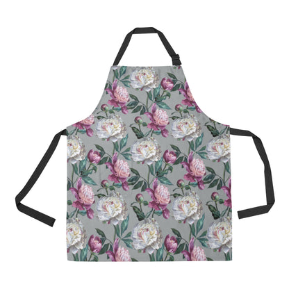 Peony Pattern Print Design PE01 Apron with Pocket