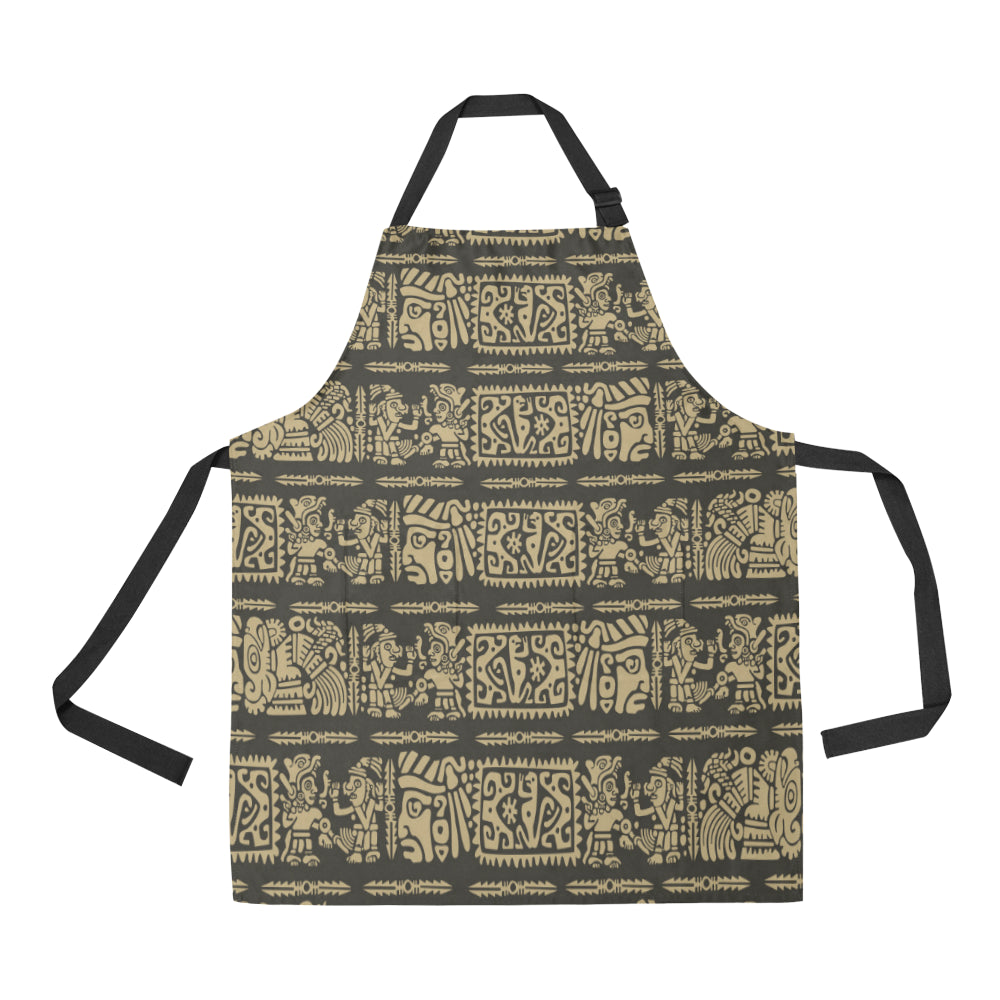Mayan Pattern Print Design 02 Apron with Pocket
