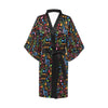 Music Note Colorful Themed Print Women's Short Kimono