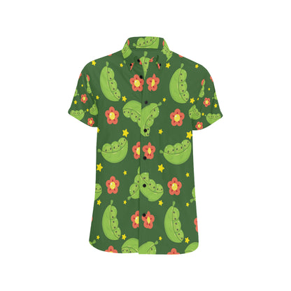 Peas Pattern Print Design A01 Men's Short Sleeve Button Up Shirt