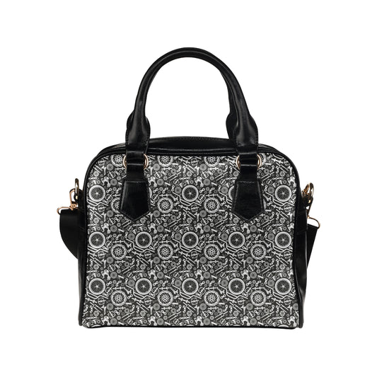 Bicycle Tools Pattern Print Design 02 Shoulder Handbag