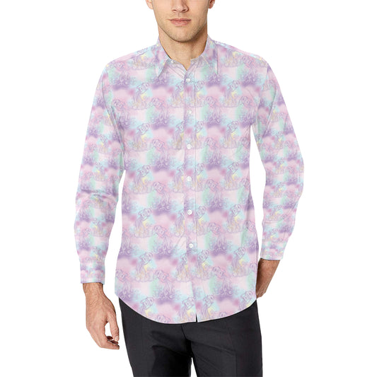 Aquarius Zodiac Pattern Print Design 01 Men's Long Sleeve Shirt