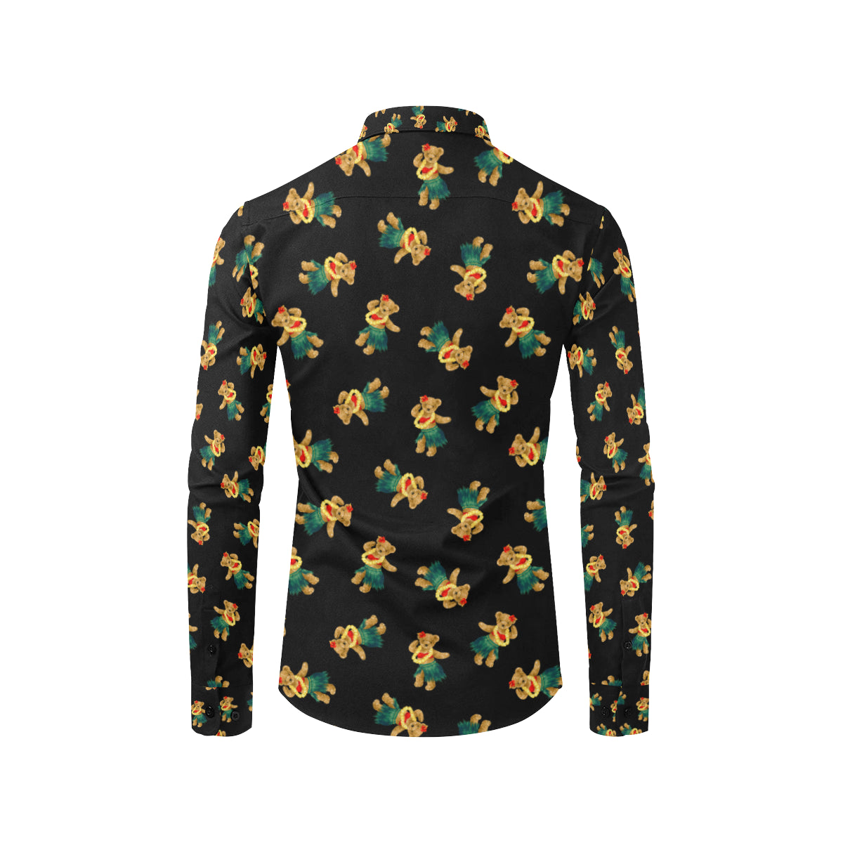 Hula Bear Pattern Print Design 06 Men's Long Sleeve Shirt