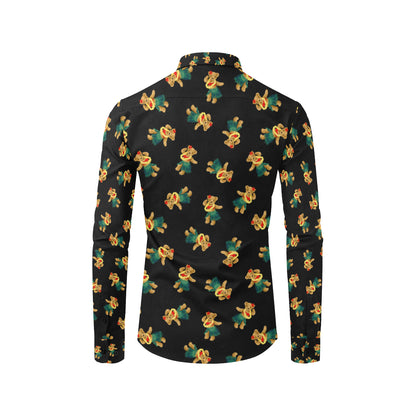 Hula Bear Pattern Print Design 06 Men's Long Sleeve Shirt