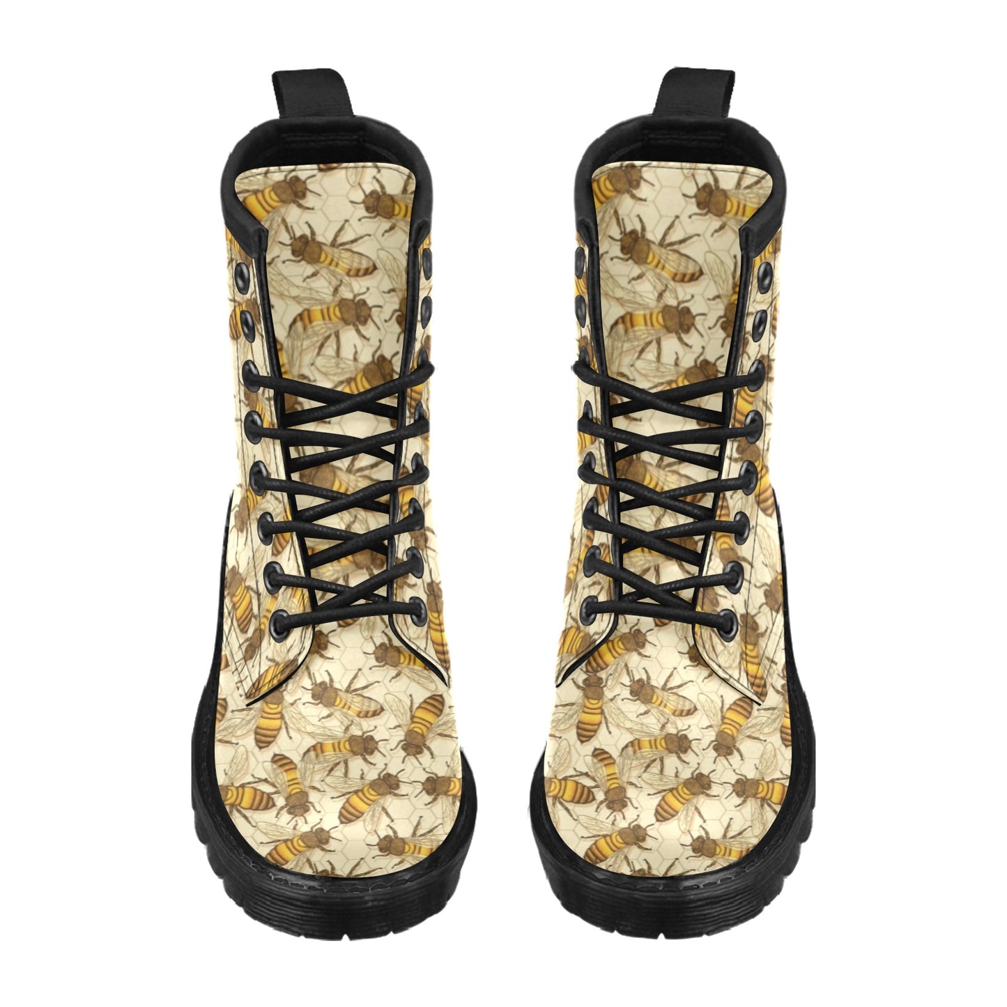 Bee Pattern Print Design BEE05 Women's Boots