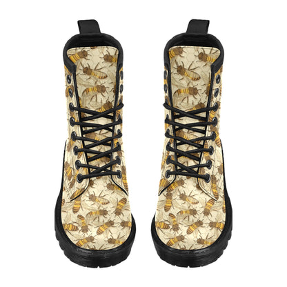 Bee Pattern Print Design BEE05 Women's Boots