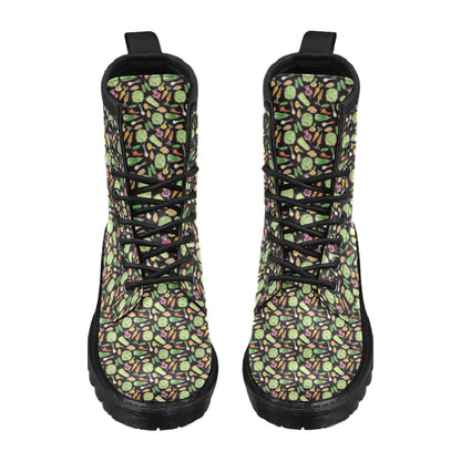 Vegan Draw Themed Design Print Women's Boots