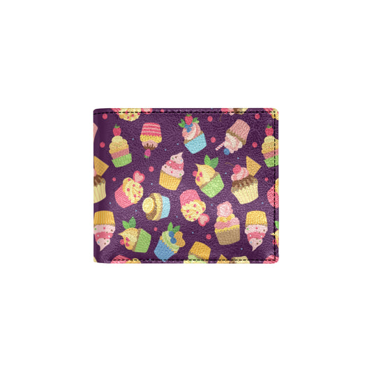 Cupcake Pattern Print Design 05 Men's ID Card Wallet