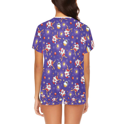 Ski Print Design LKS308 Women's Short Pajama Set
