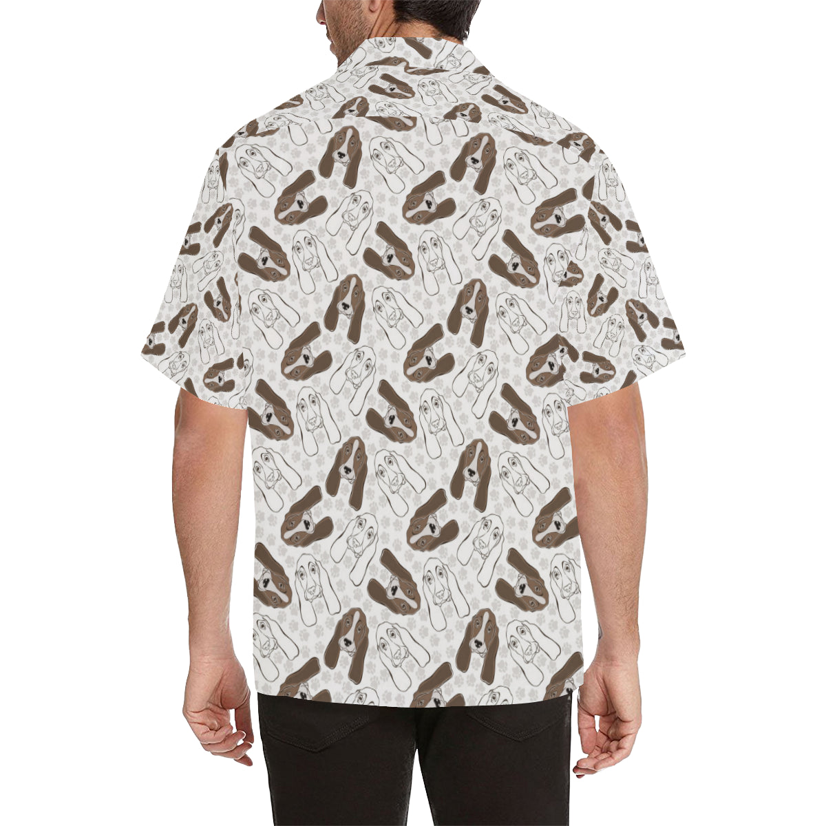 Basset Hound Pattern Print Design 01 Men's Hawaiian Shirt