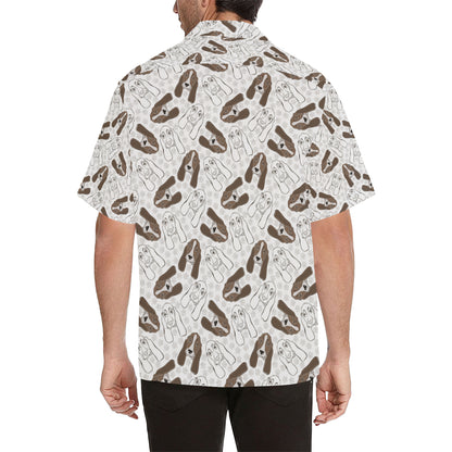 Basset Hound Pattern Print Design 01 Men's Hawaiian Shirt