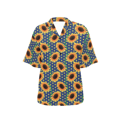 Sunflower Pattern Print Design SF03 Women's Hawaiian Shirt