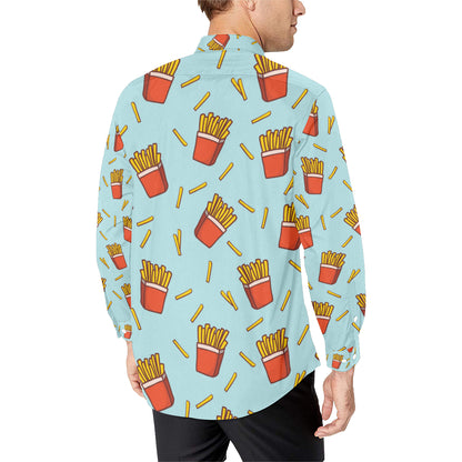 French Fried Pattern Print Design 02 Men's Long Sleeve Shirt