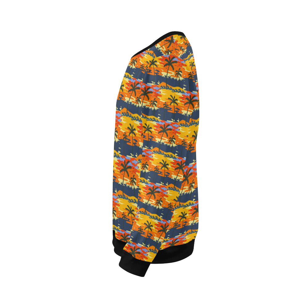Palm Tree Pattern Print Design PT010 Men Long Sleeve Sweatshirt