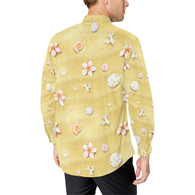 Beach Theme Print Men's Long Sleeve Shirt