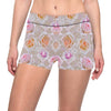 Rose Pattern Print Design RO011 Yoga Shorts