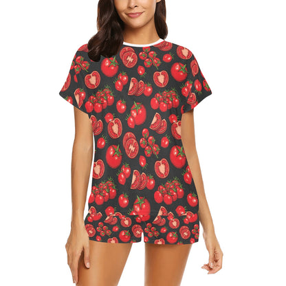 Tomato Print Design LKS303 Women's Short Pajama Set