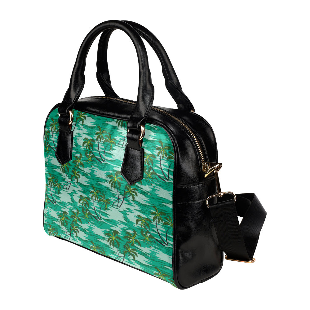 Palm Tree Pattern Print Design A01 Shoulder Handbag
