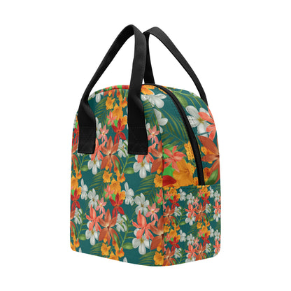 Amaryllis Pattern Print Design AL06 Insulated Lunch Bag
