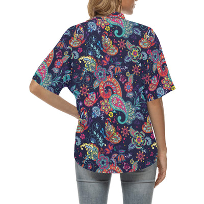 Paisley Boho Pattern Print Design A06 Women's Hawaiian Shirt