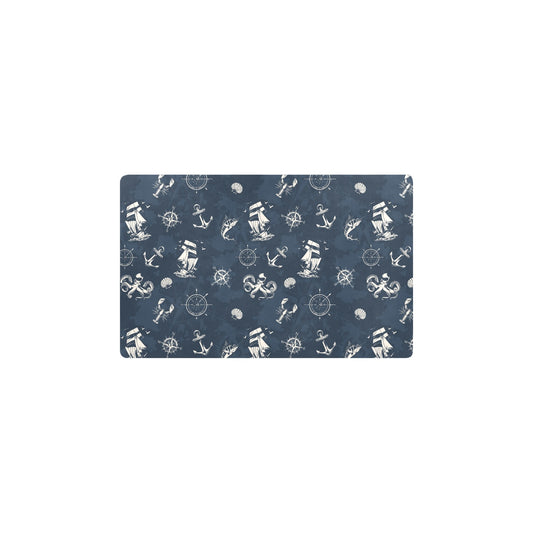 Nautical Sea Themed Print Kitchen Mat
