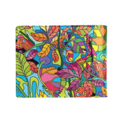 Psychedelic Trippy Flower Print Men's ID Card Wallet