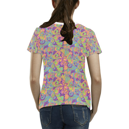 Trippy Print Design LKS306 Women's  T-shirt