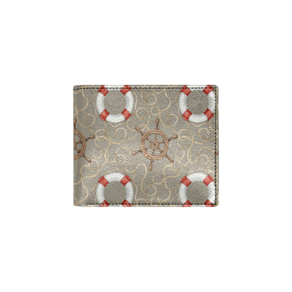Nautical Pattern Print Design A02 Men's ID Card Wallet