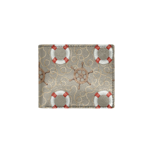 Nautical Pattern Print Design A02 Men's ID Card Wallet