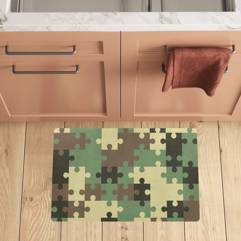 Puzzle Camo Pattern Print Design A03 Kitchen Mat