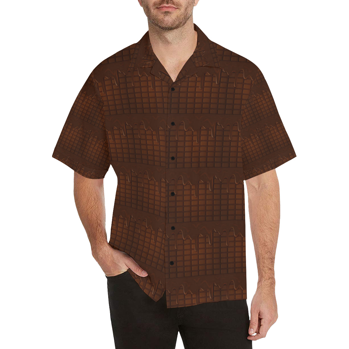 Chocolate Pattern Print Design 01 Men's Hawaiian Shirt