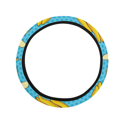 Banana Pattern Print Design BA08 Steering Wheel Cover with Elastic Edge