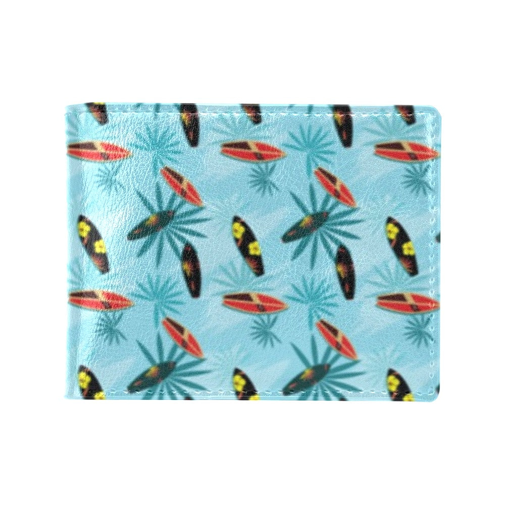 Surfboard Themed Pattern Men's ID Card Wallet