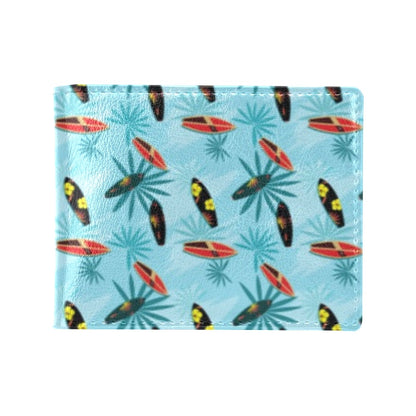 Surfboard Themed Pattern Men's ID Card Wallet