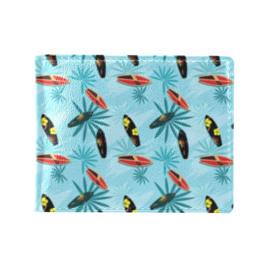Surfboard Themed Pattern Men's ID Card Wallet