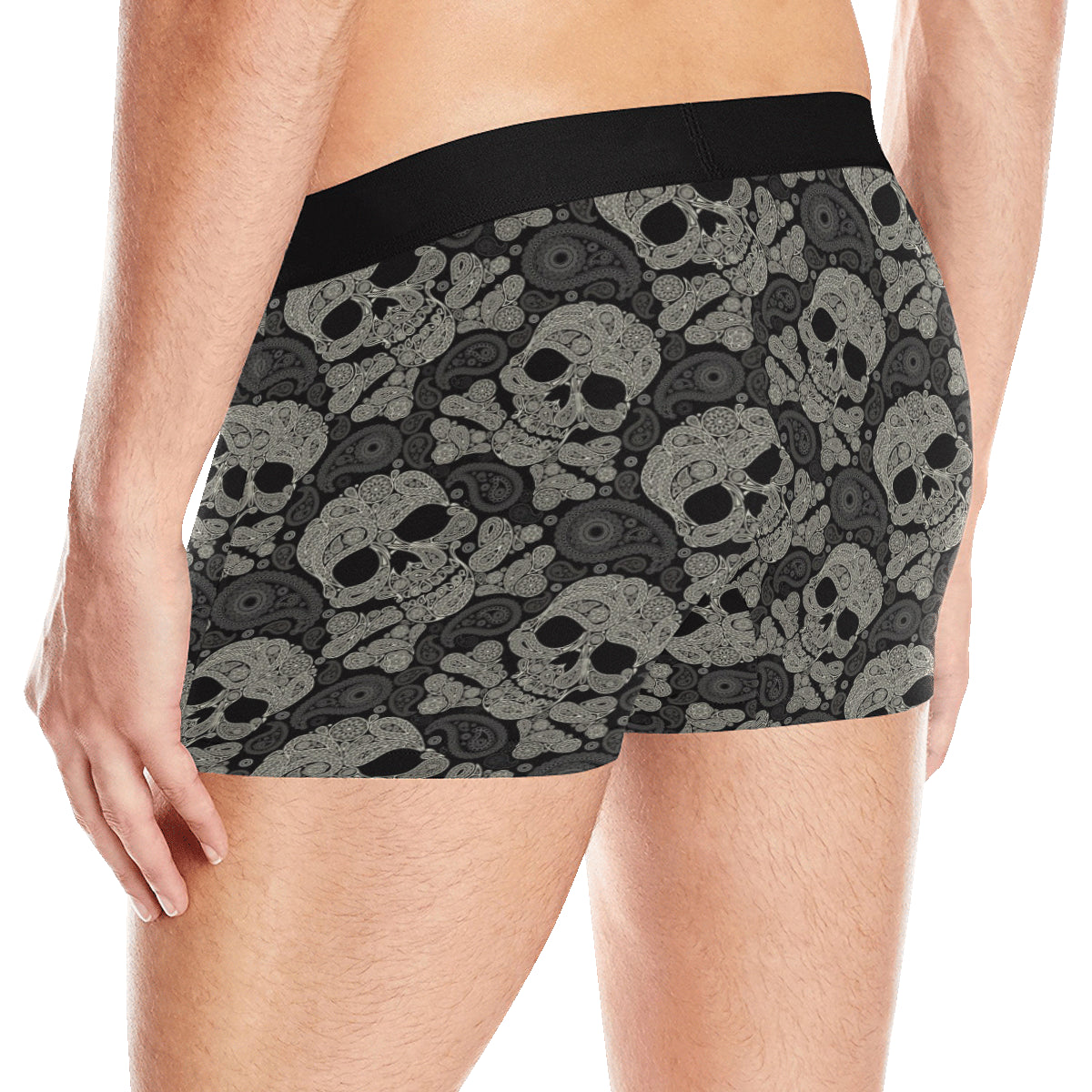 Paisley Skull Pattern Print Design A01 Men's Boxer Briefs
