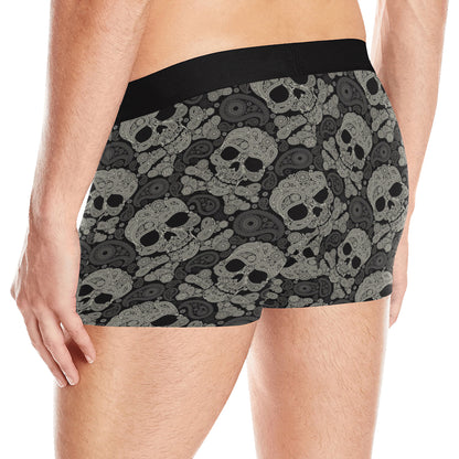 Paisley Skull Pattern Print Design A01 Men's Boxer Briefs