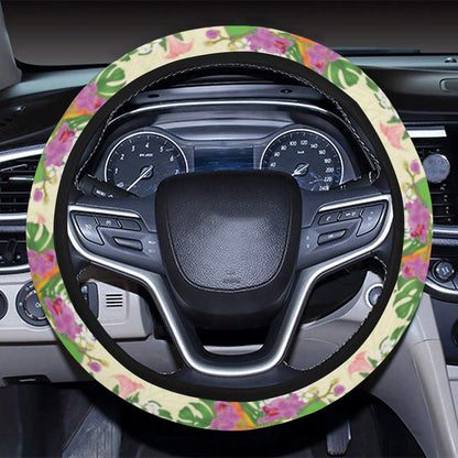 Conures Pattern Print Design 02 Steering Wheel Cover with Elastic Edge