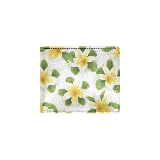 Yellow Plumeria Pattern Print Design PM012 Men's ID Card Wallet