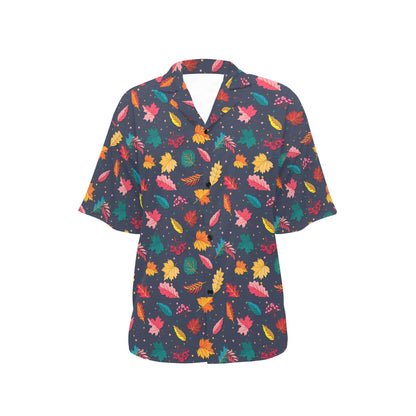Elm Leave Colorful Print Pattern Women's Hawaiian Shirt