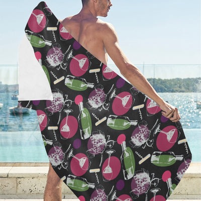 Wine Print Design LKS307 Beach Towel 32" x 71"