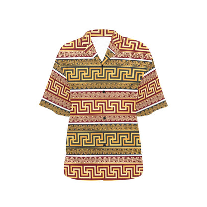 Ancient Greek Pattern Print Design LKS302 Women's Hawaiian Shirt