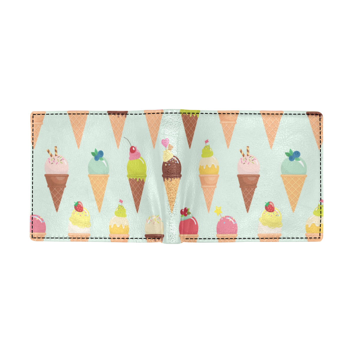 Ice Cream Pattern Print Design 03 Men's ID Card Wallet