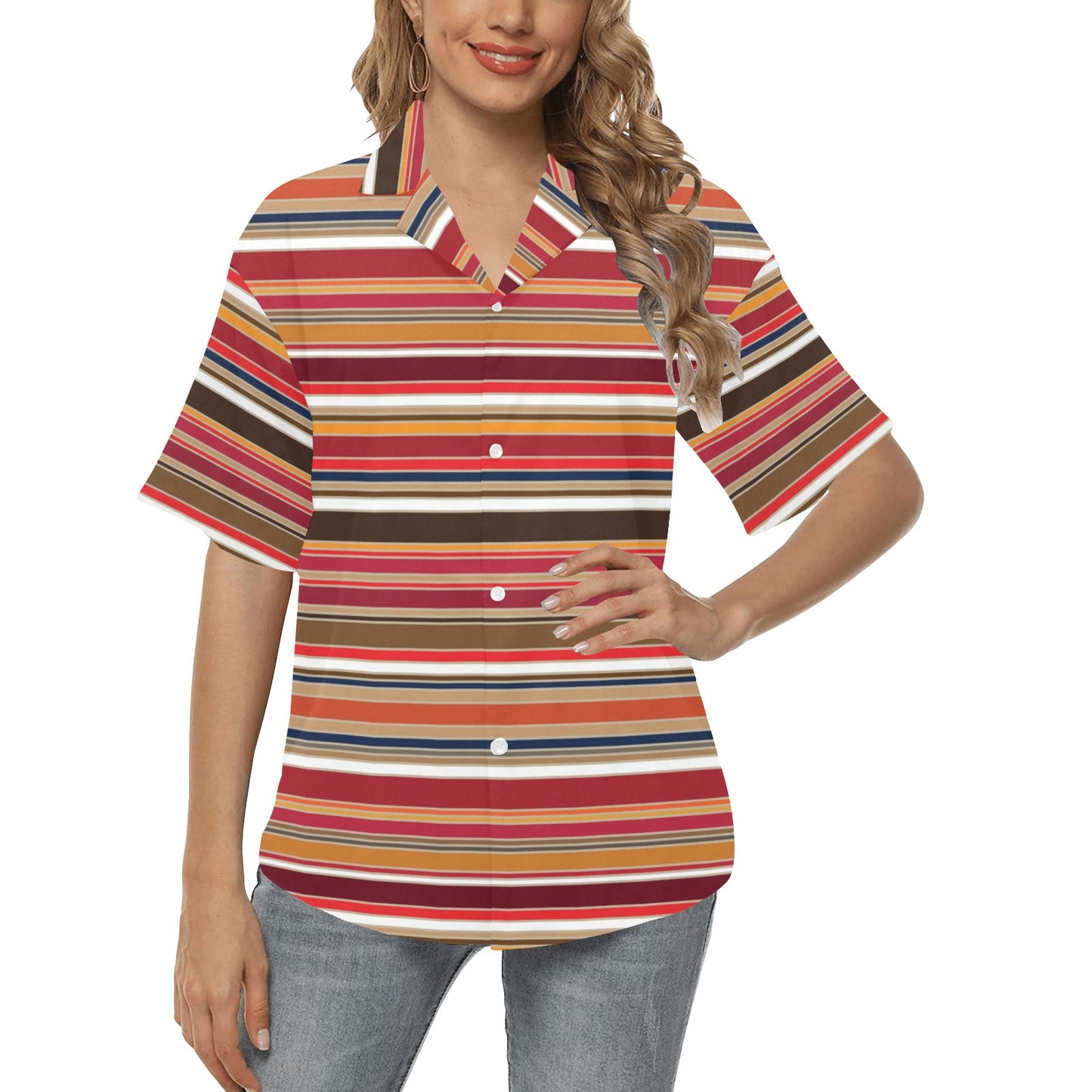 Serape Print Design LKS301 Women's Hawaiian Shirt