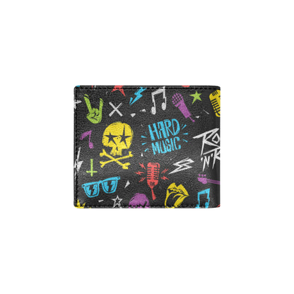 Rock and Roll Pattern Print Design A02 Men's ID Card Wallet